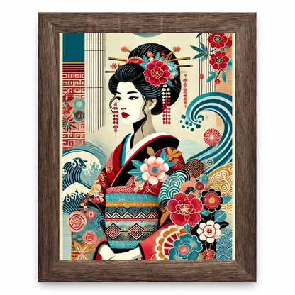 Japanese Geisha Art Poster