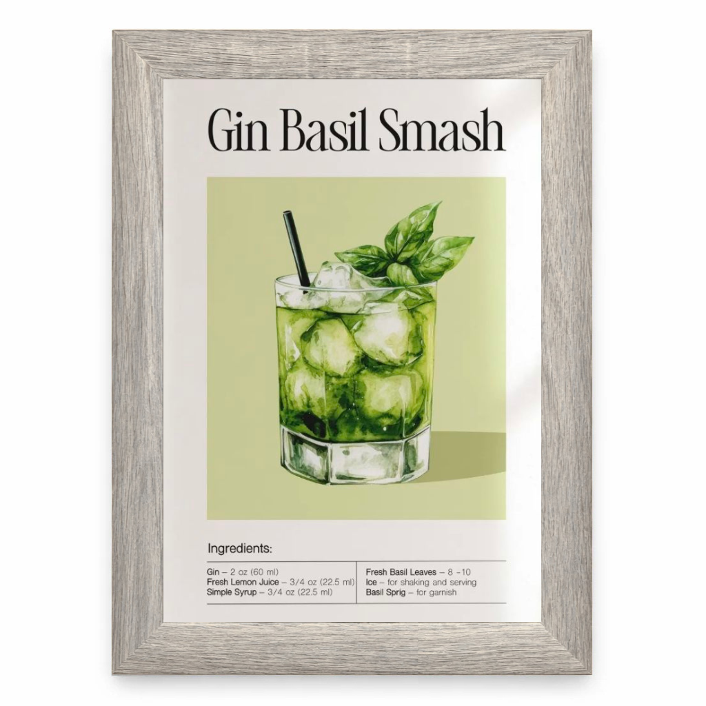 Gin Basil Smash Cocktail