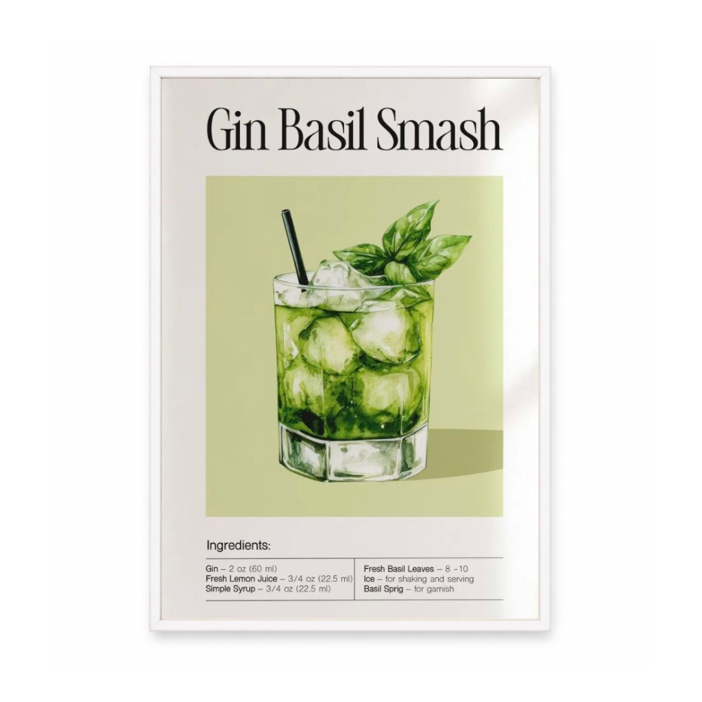 Gin Basil Smash Cocktail